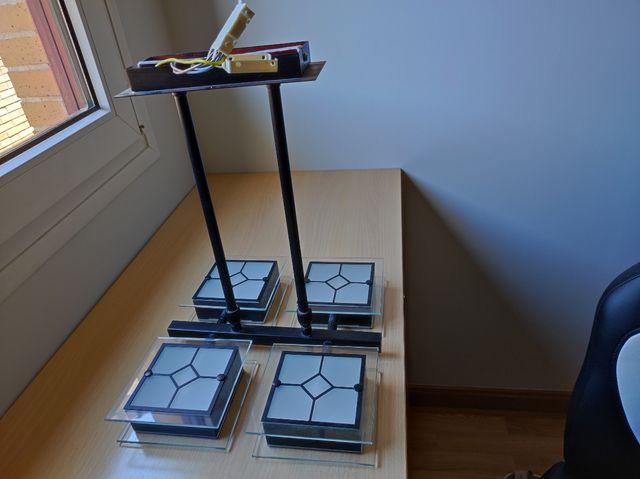 Lampara de techo en wengue 