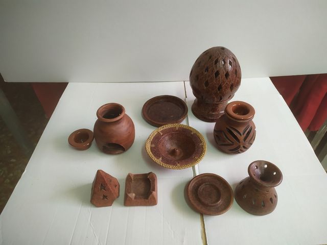 Lote Portavelas de cerámica