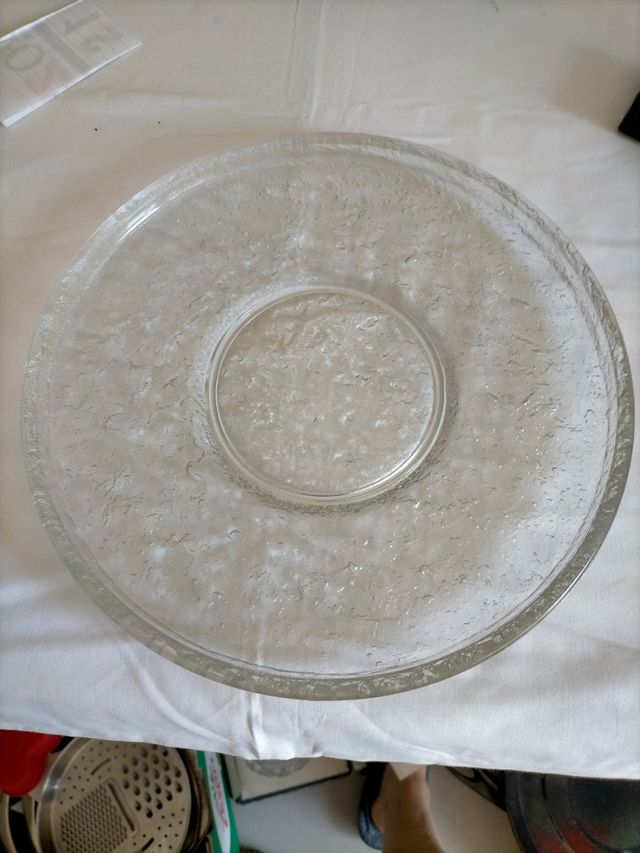 plato labrado  de cristal