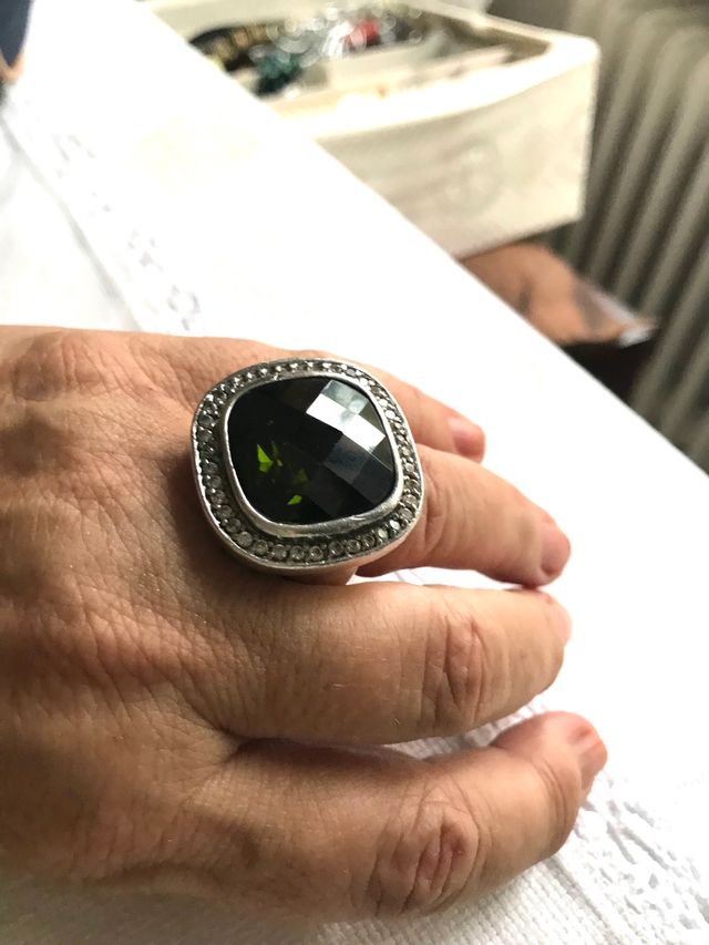 ANELLO GRANDE IN ARGENTO E PIETRA NATURALE