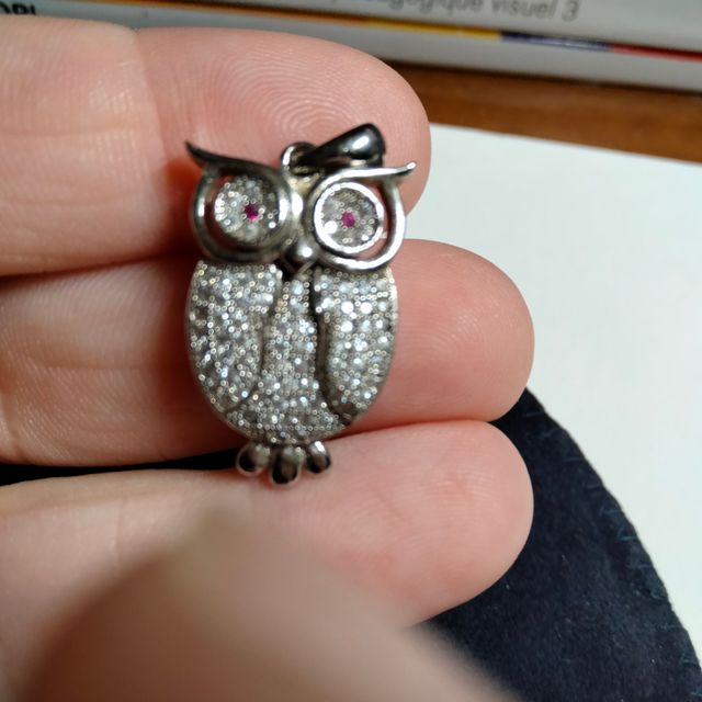 ciondolo in argento e brillantini