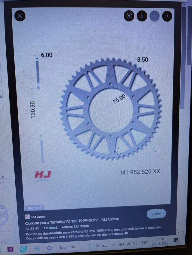 Corona moto Afam Enduro yamaha yz