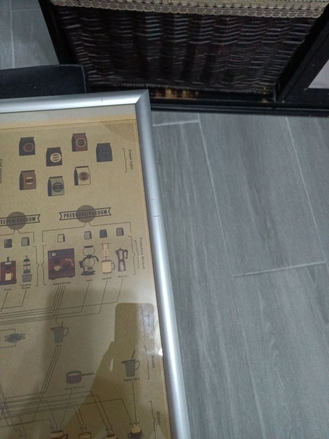 marco con lámina de cafe