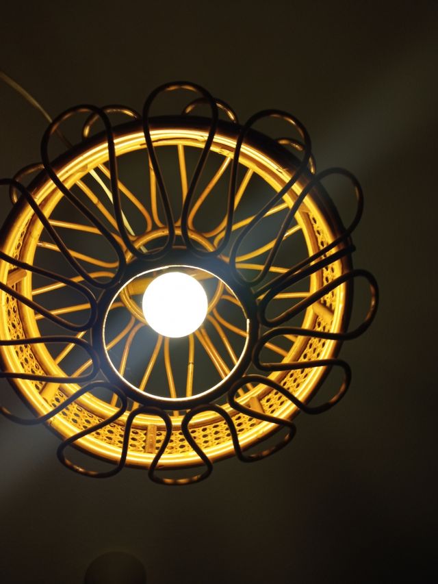 Lampara techo bambú 