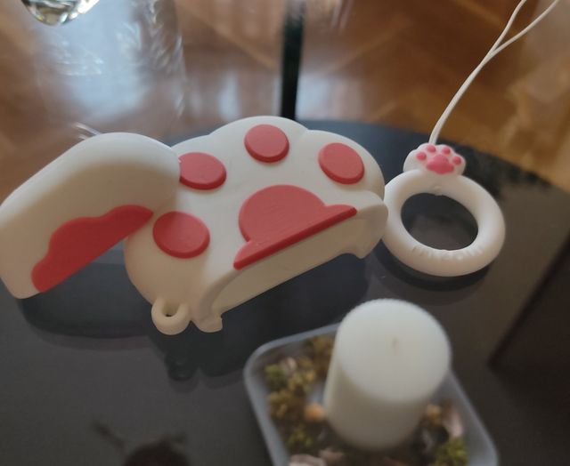 Funda auriculares AirPods 1/2 con garra de gato.