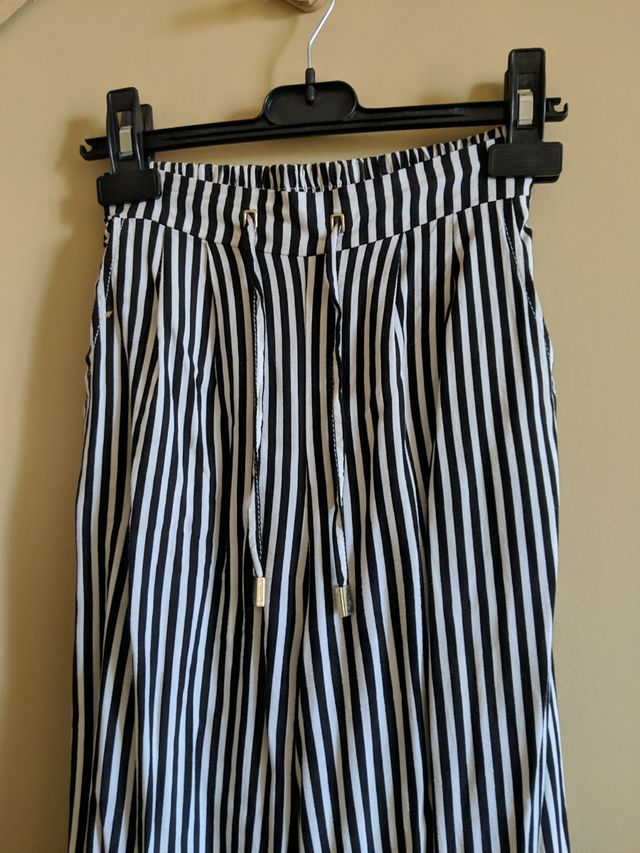 pantalón rayas wide leg