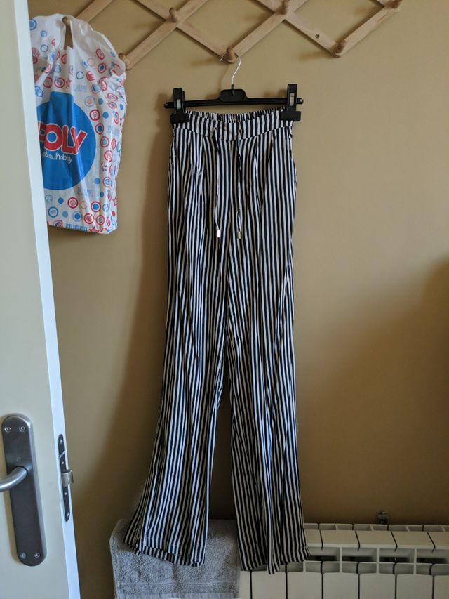 pantalón rayas wide leg