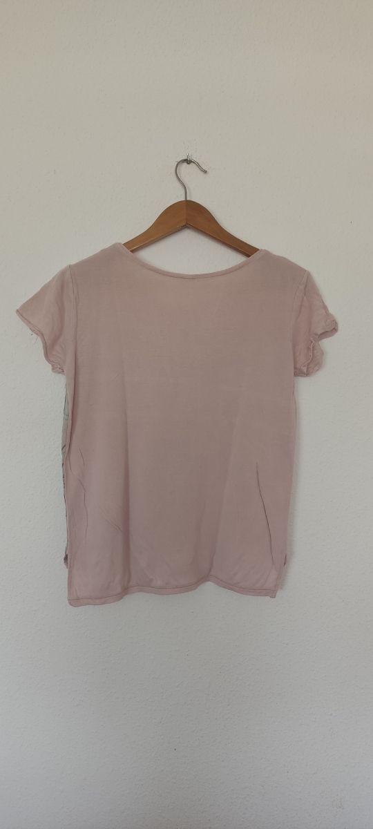 Camiseta rosa manga corta