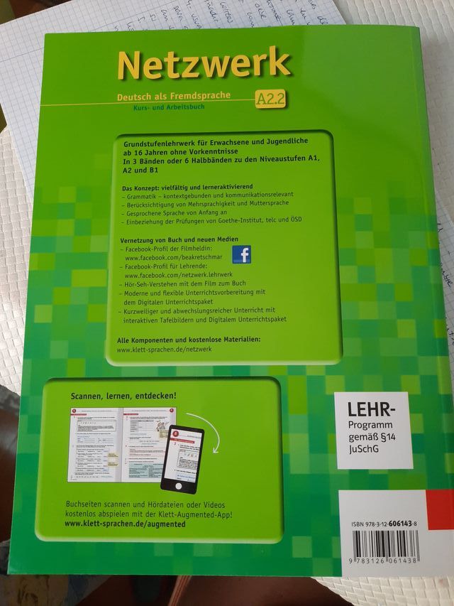 LIBRO ALEMÁN NETZWERK A2.2 SIN ESTRENAR