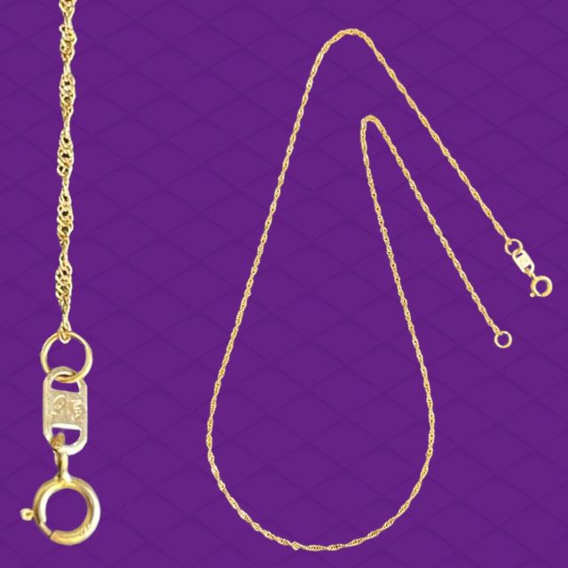 Cadena Acordonada Maciza 40 cm Oro 18 Kilates