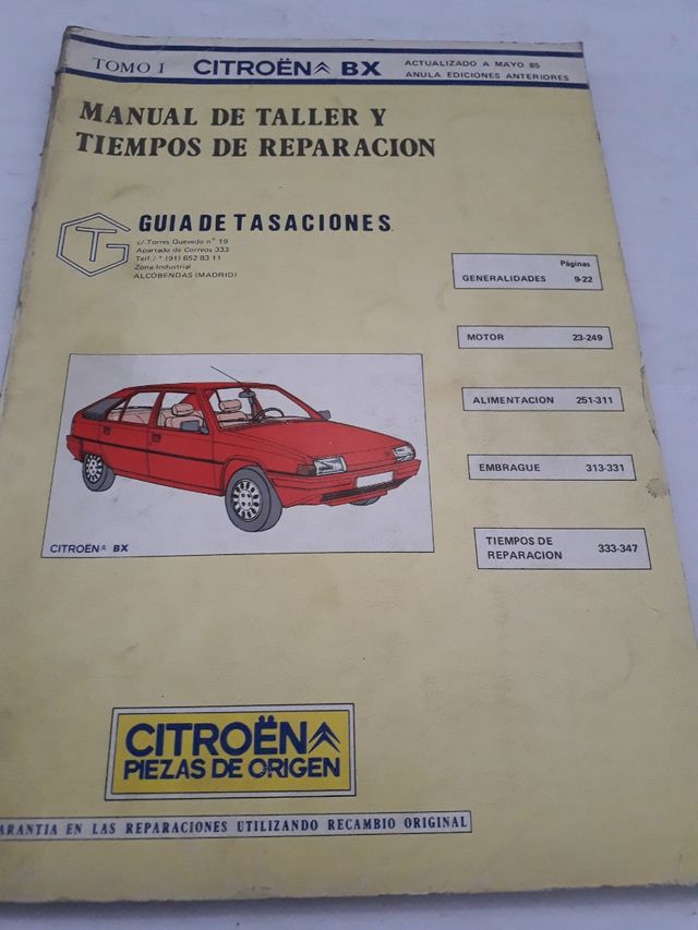 Manual de taller Guía de Tasaciones