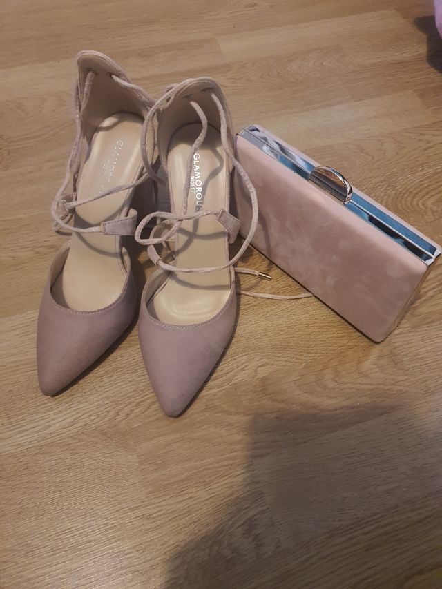 Bolso clutch rosa empolvado