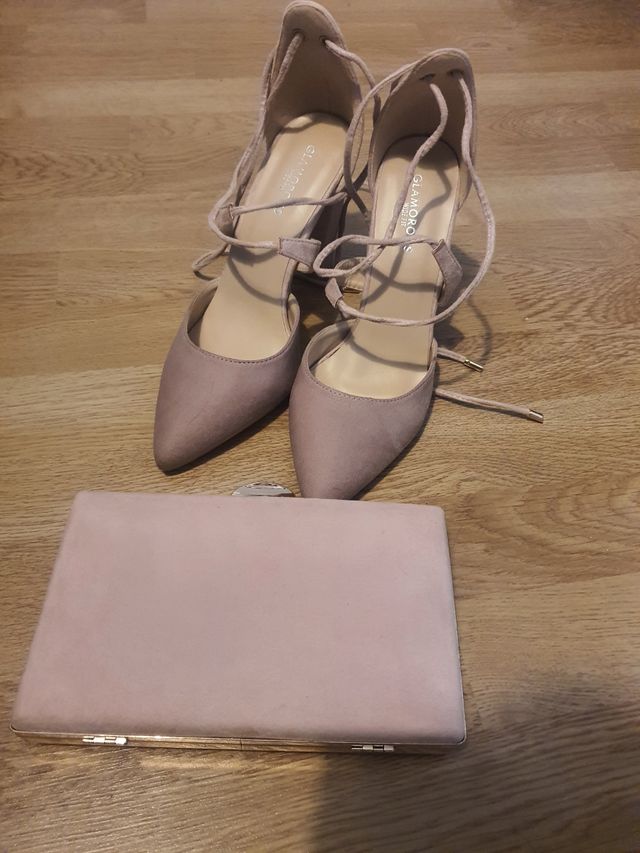 Bolso clutch rosa empolvado