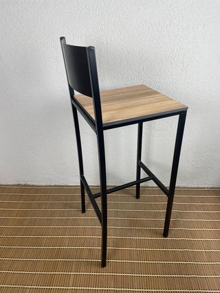 Taburete madera y hierro