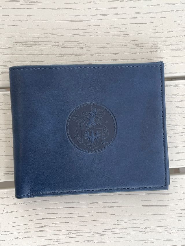 portafoglio uomo, BLU elegante, leggero, compatto