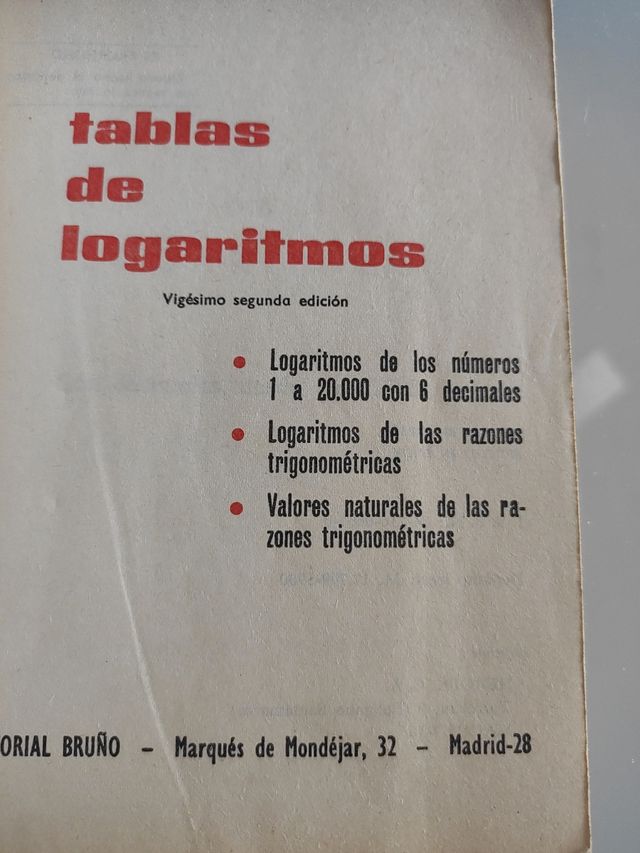 La magia de los números. Tablas de logaritmos