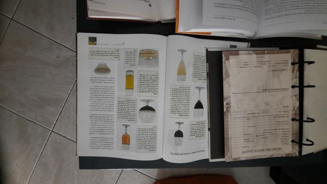 Libros de fichas de restaurante y temática de vin