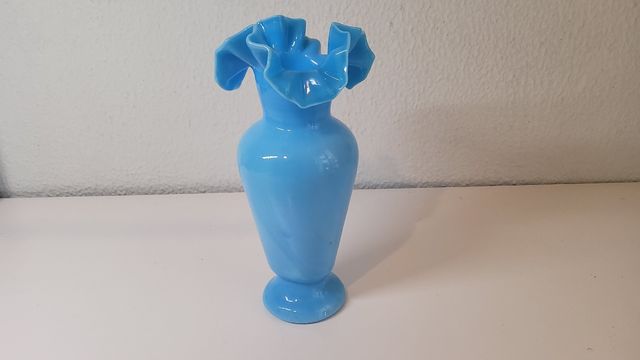 Jarrón opalina turquesa