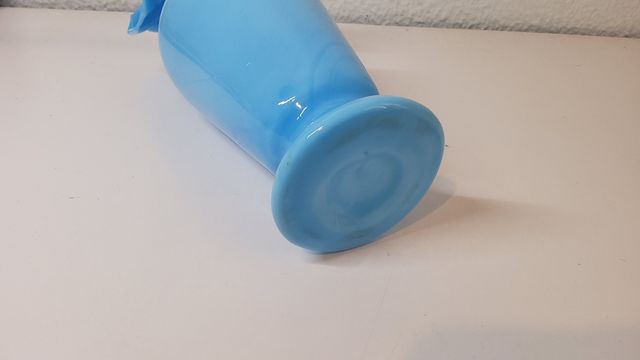 Jarrón opalina turquesa