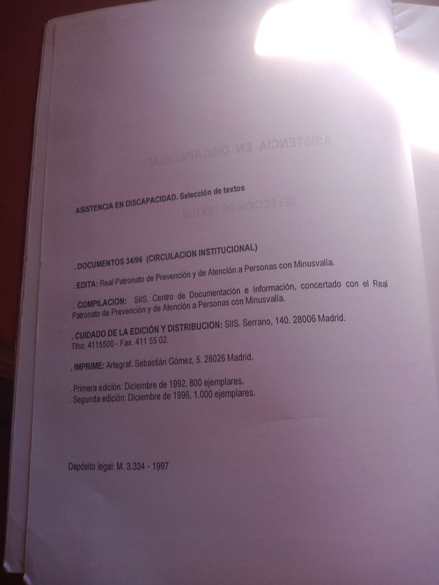 ASISTENCIA EN DISCAPACIDAD. Selección de textos