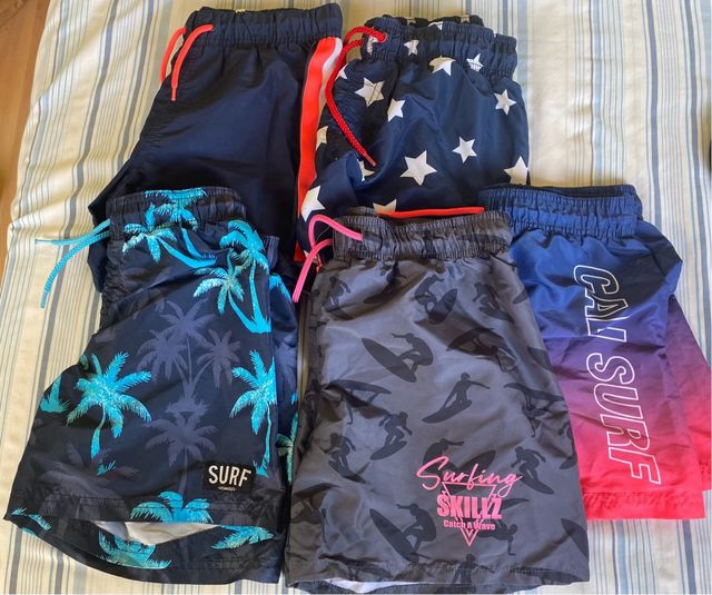 LOTE CINCO BAÑADORES NIÑO + CHANCLETAS QUIKSILVER