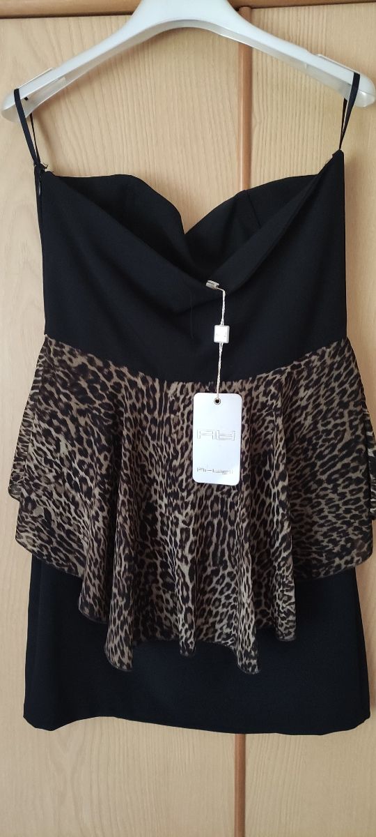 Vestito Artigli taglia 46 maculato,scollo cuore