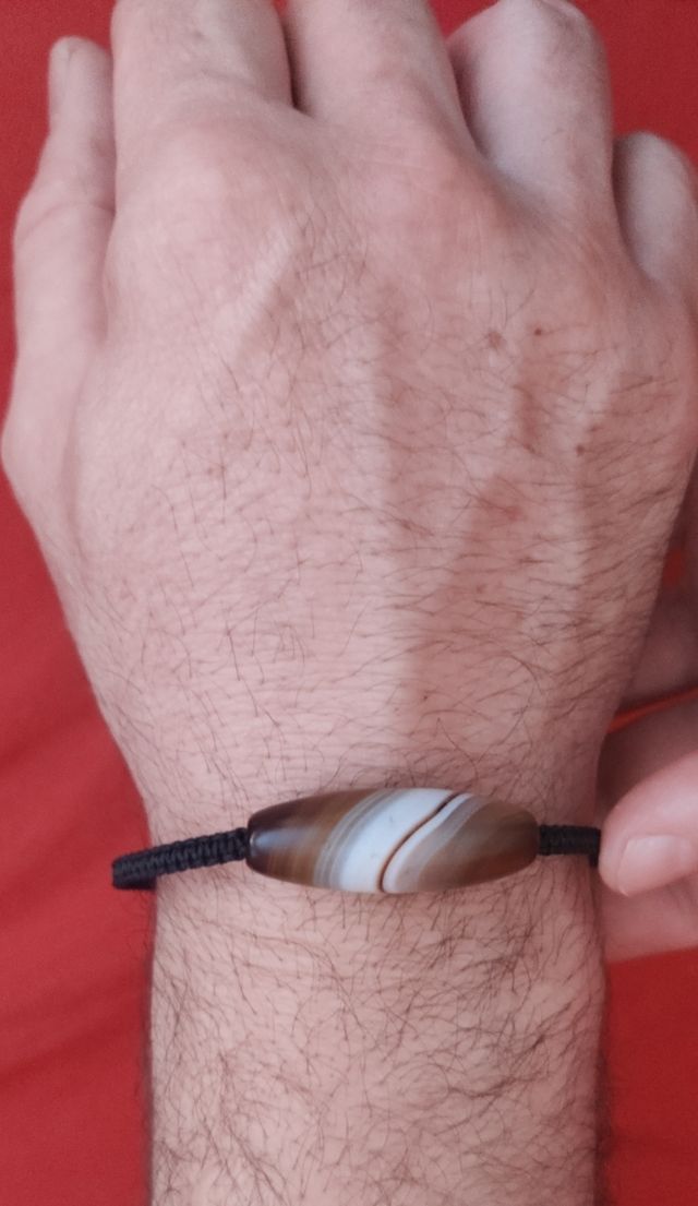 pulsera para hombre con piedra agata Tibet