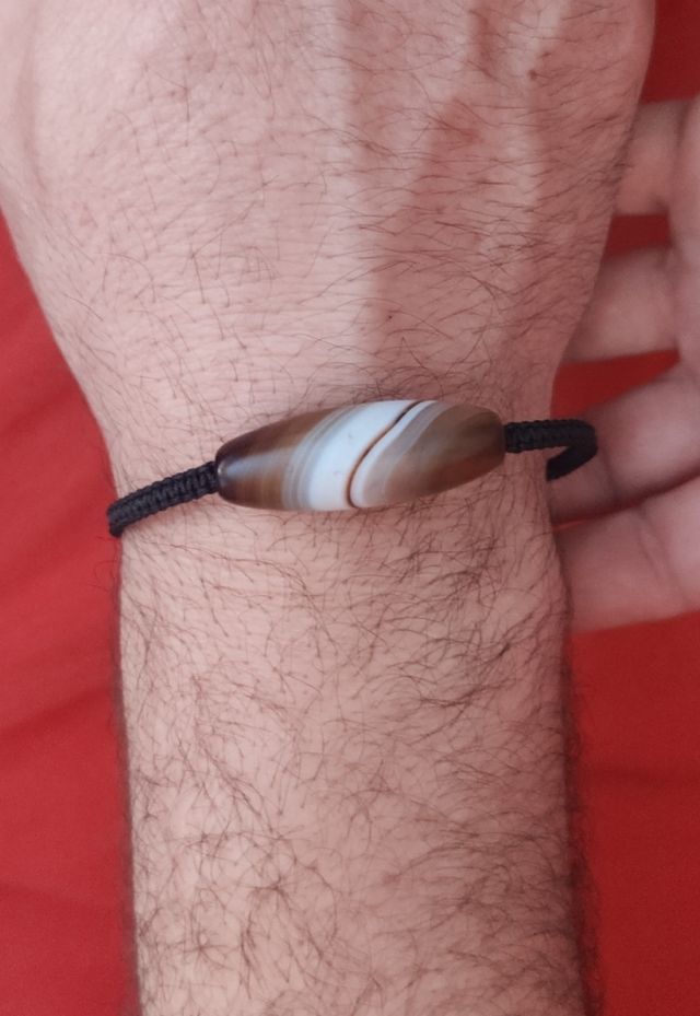 pulsera para hombre con piedra agata Tibet