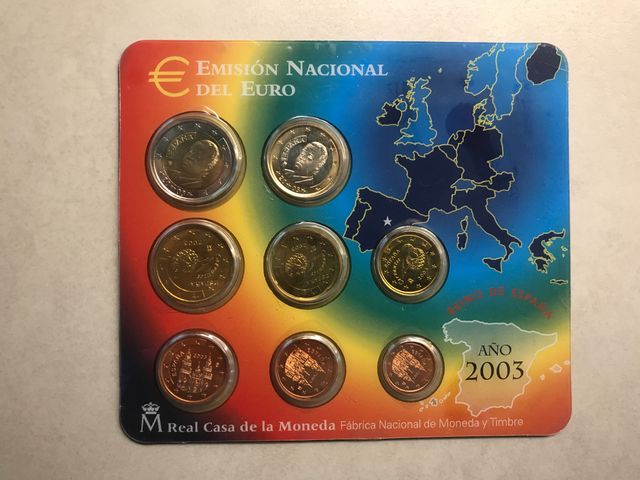 Cartera monedas euros españa 2003