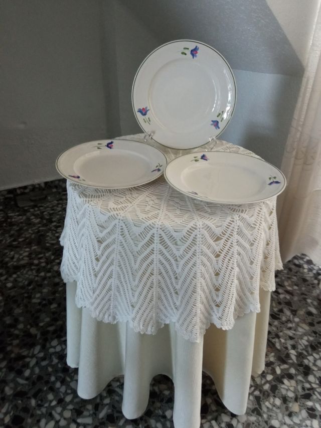 lote de 3 platos de loza pintados a mano ,