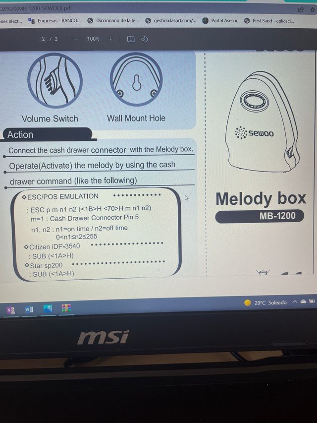 Avisador de impresión de tikets