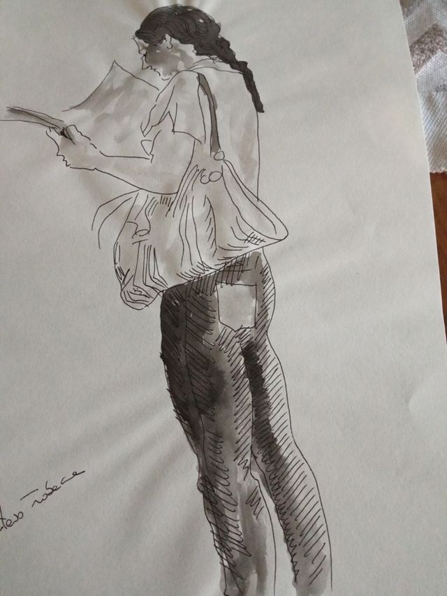 disegno ad acquerello e china