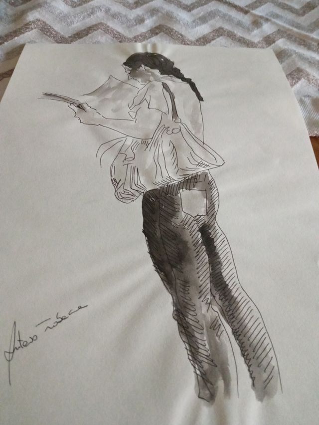 disegno ad acquerello e china