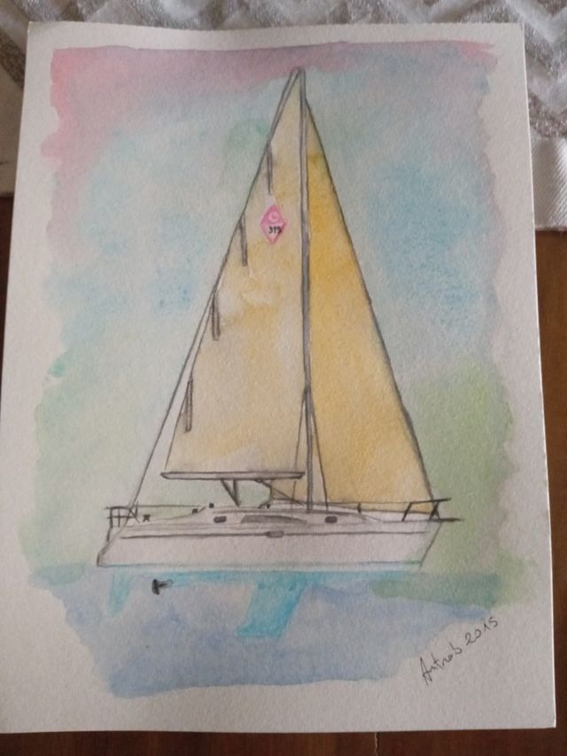 disegno su cartoncino ad acquerello