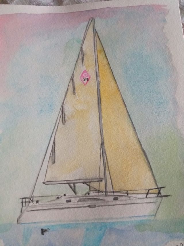 disegno su cartoncino ad acquerello