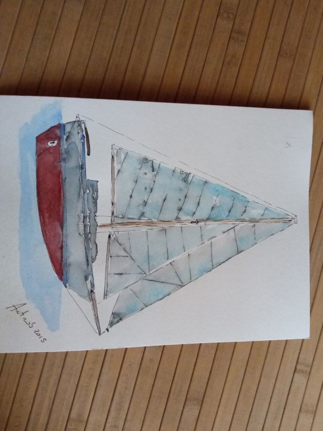 disegno su cartoncino barca a vela