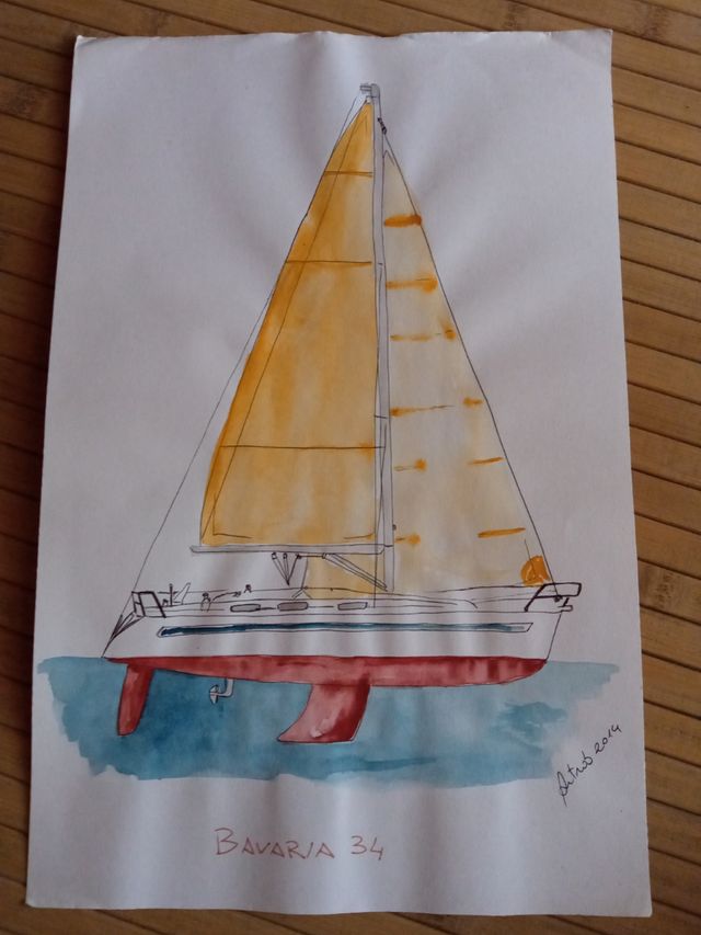 disegno su carta ad acquerello e china