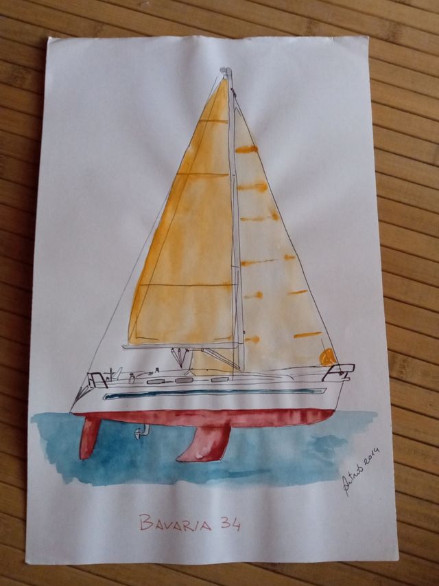 disegno su carta ad acquerello e china