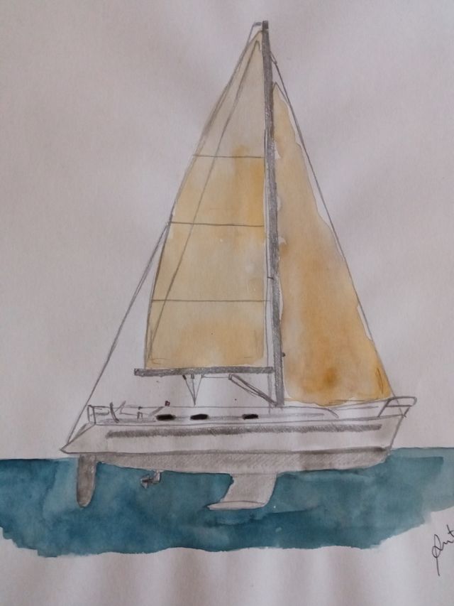 disegno barca a vela su carta