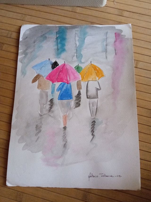 disegno su cartoncino ad acquerello