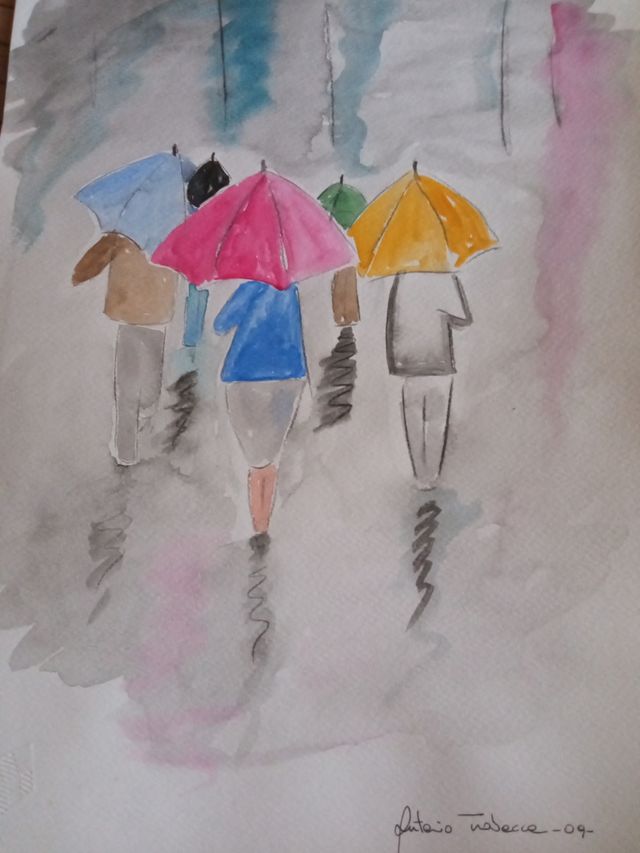 disegno su cartoncino ad acquerello