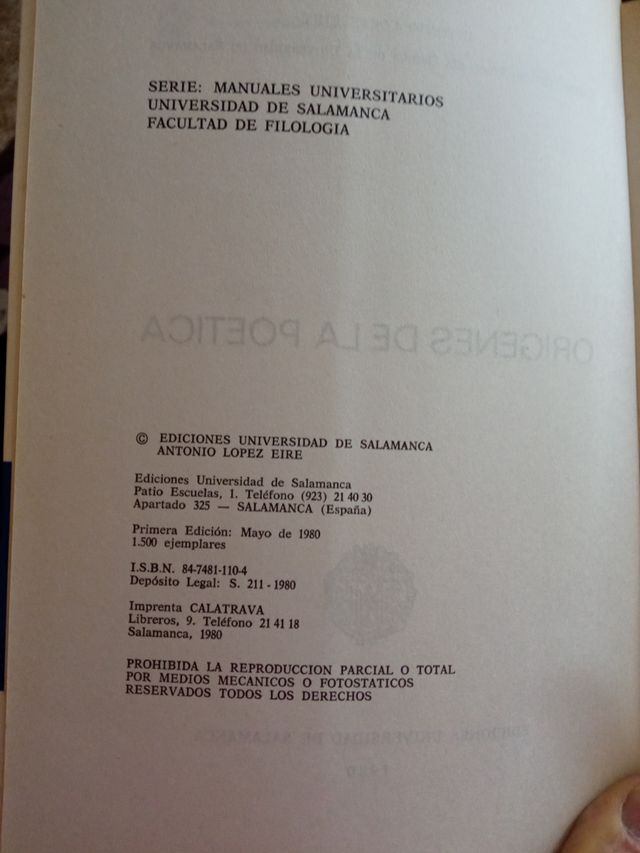 Orígenes de la poética.- Antonio López Eire.