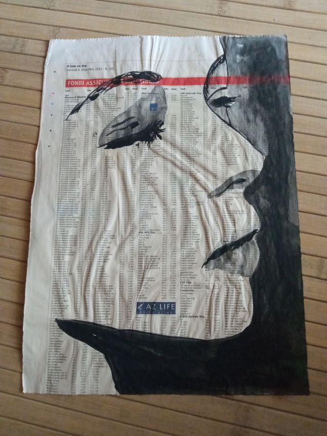 disegno su carta di giornale