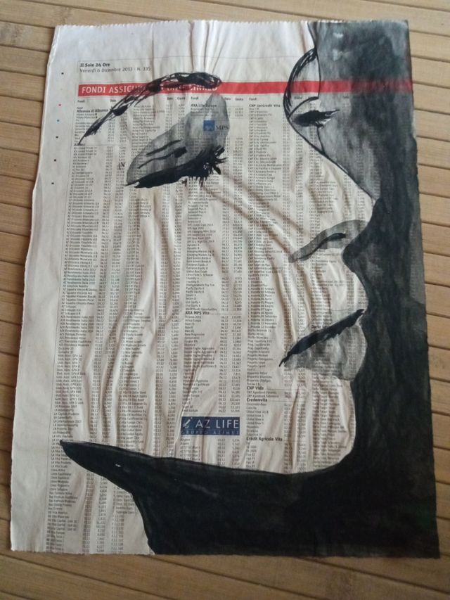 disegno su carta di giornale
