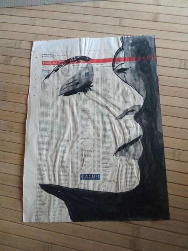 disegno su carta di giornale