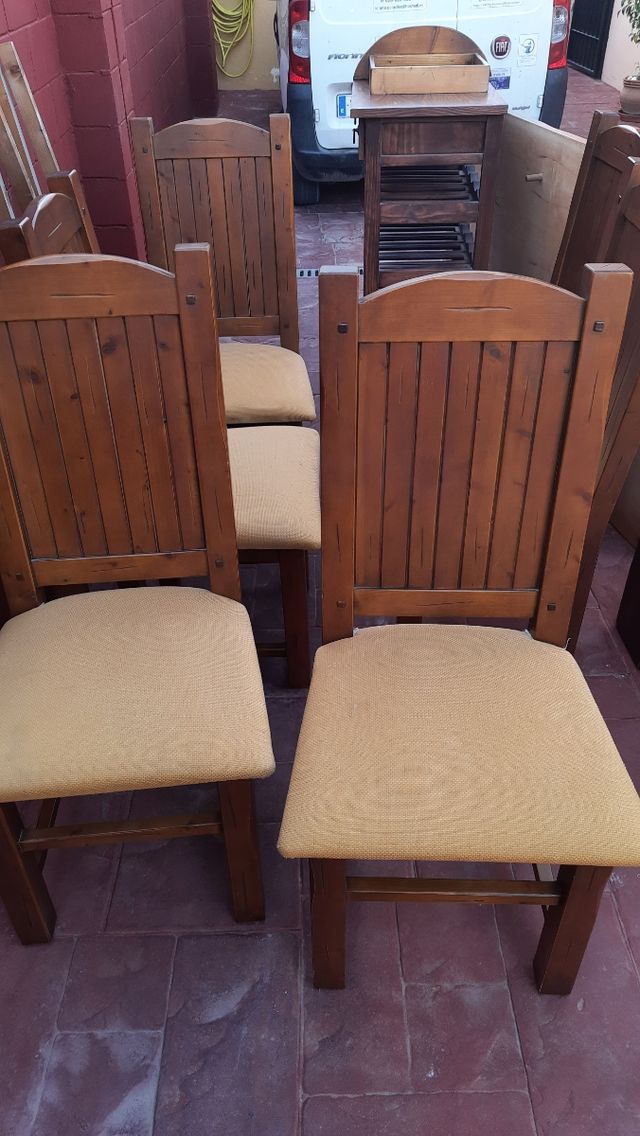 sillas madera maciza