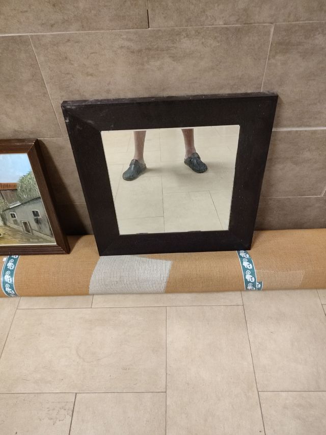 espejo color wengue  60x60