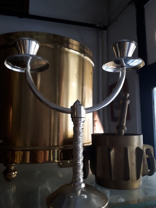 Candelabro bañado en plata