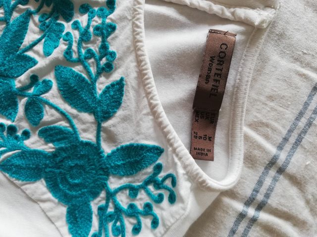 Vestido de verano y manga corta blanco talla M