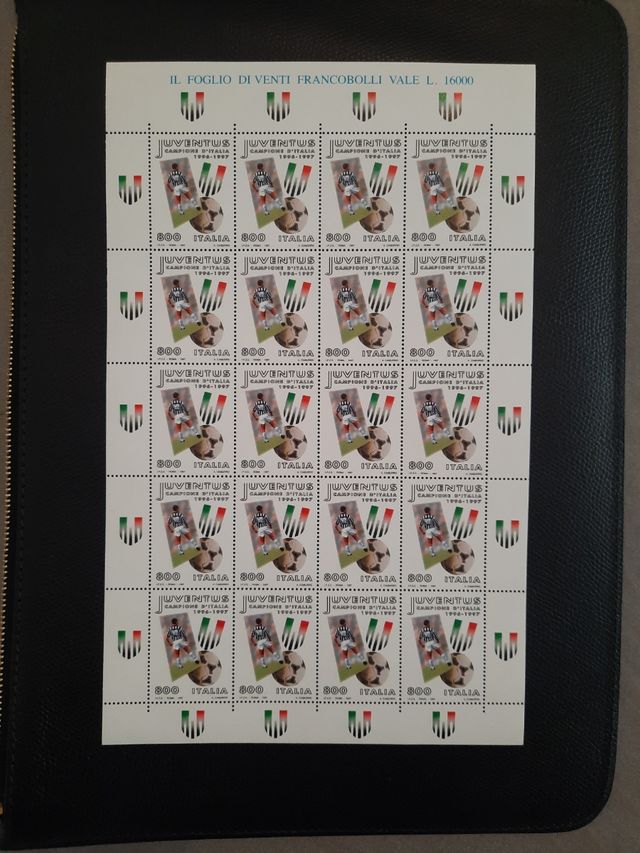 Foglio francobolli Juventus campione 1996/97